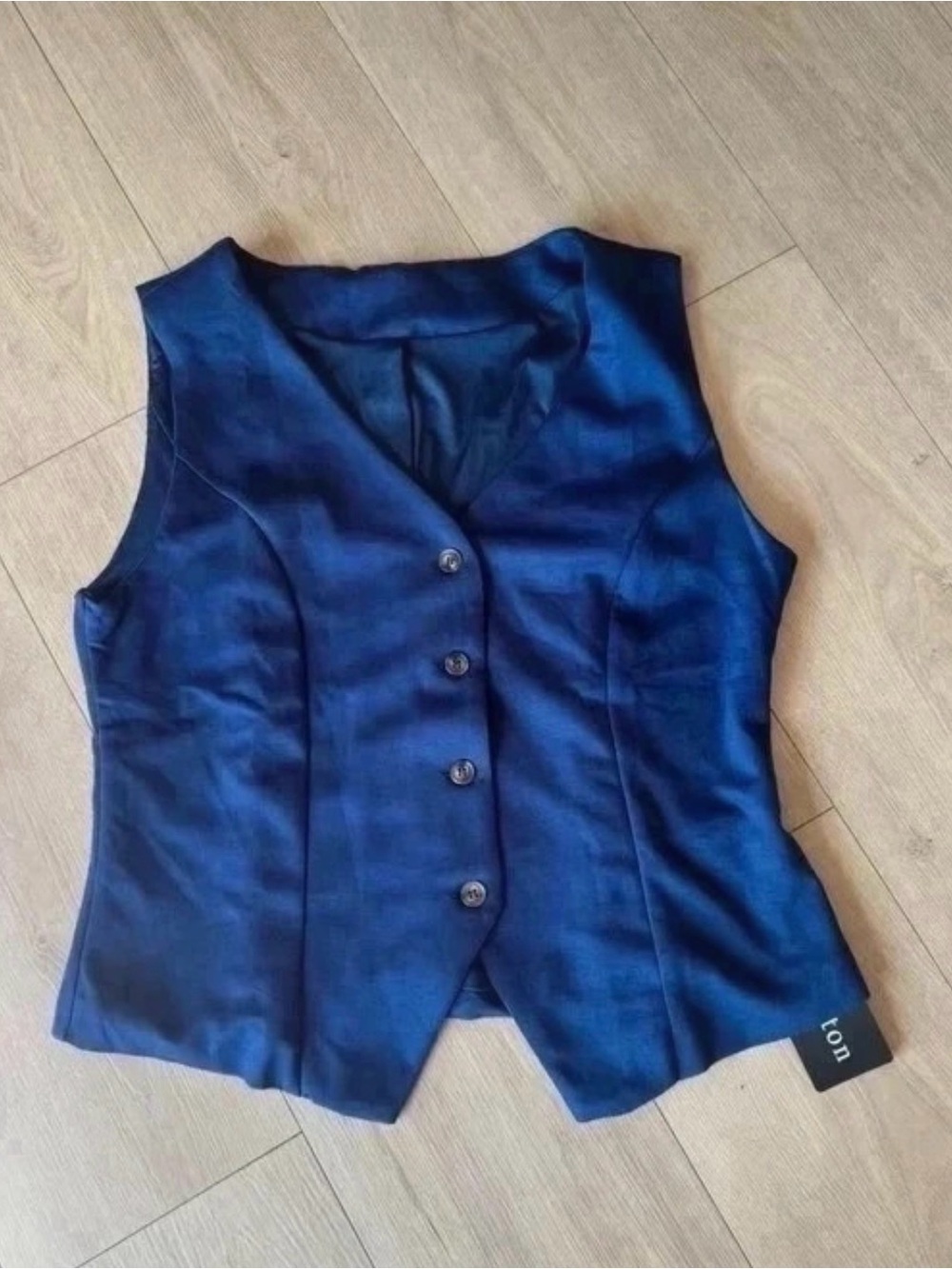 Classic Navy Women's Button Vest